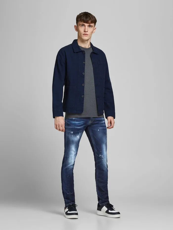 Jeans JACK and JONES Mens GLENN ROCK BL 941 SLIM FIT JEANS Blue Blue Denim