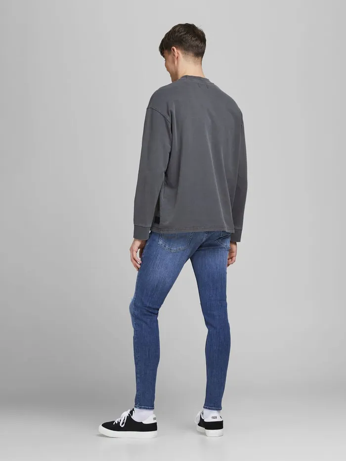 Jeans JACK and JONES Mens PETE ORIGINAL CJ 296 SKINNY TAPERED FIT JEANS Blue Blue Denim