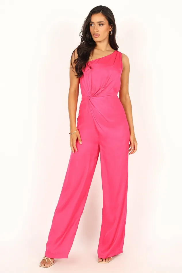 Jumpsuits and Rompers Petal and Pup Women Isabel One Shoulder Jumpsuit Pink
