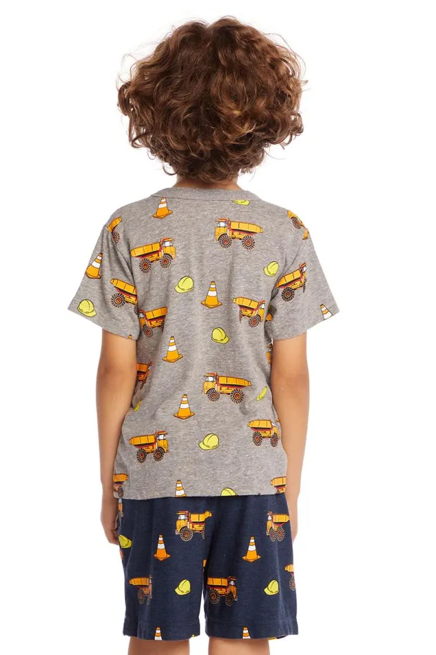 Kids Chaser Brand Boys Construction Zone Boys Crew Neck Tee