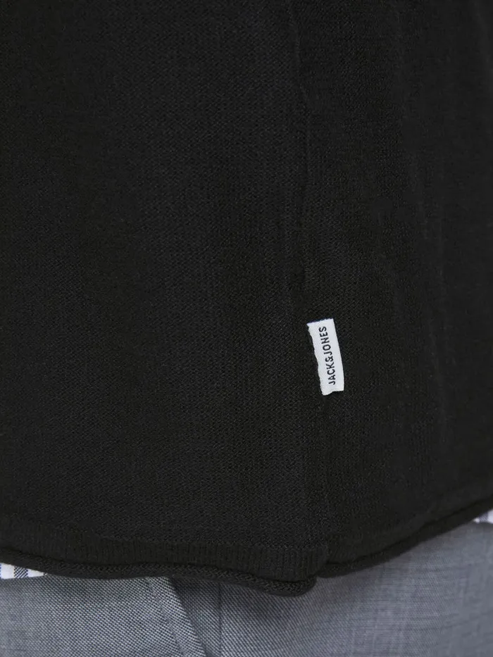 Knitwear JACK and JONES Mens VNECK KNITTED CARDIGAN Black Black Gift for Friend