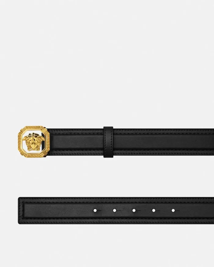 La Medusa Leather Belt 35 Cm Blackgold Men Versace Belts