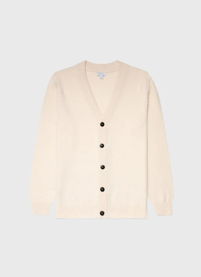 Lambswool Cardigan Ecru Men SUNSPEL Knitwear