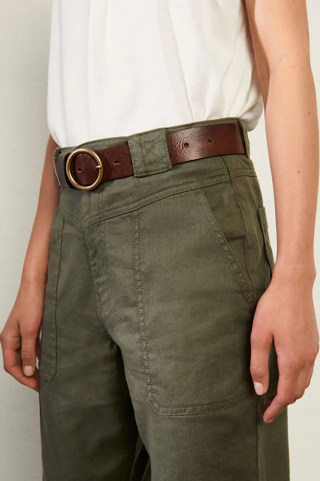 Leather Belt Camus Brown Women Baandsh Belts