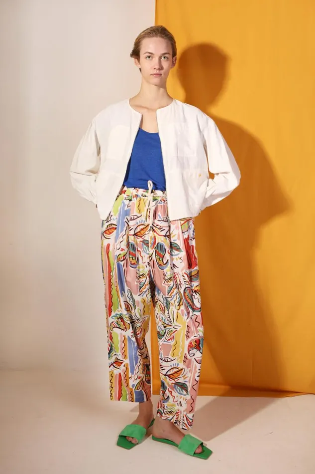 LF Markey Trousers Women Mega Drawcord Slacks Painted Paisley