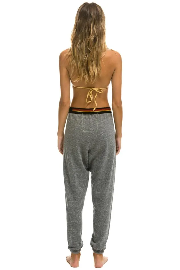 Logo Stripe Sweatpants 8211 Heather Grey Women Aviator Nation Sweatpants