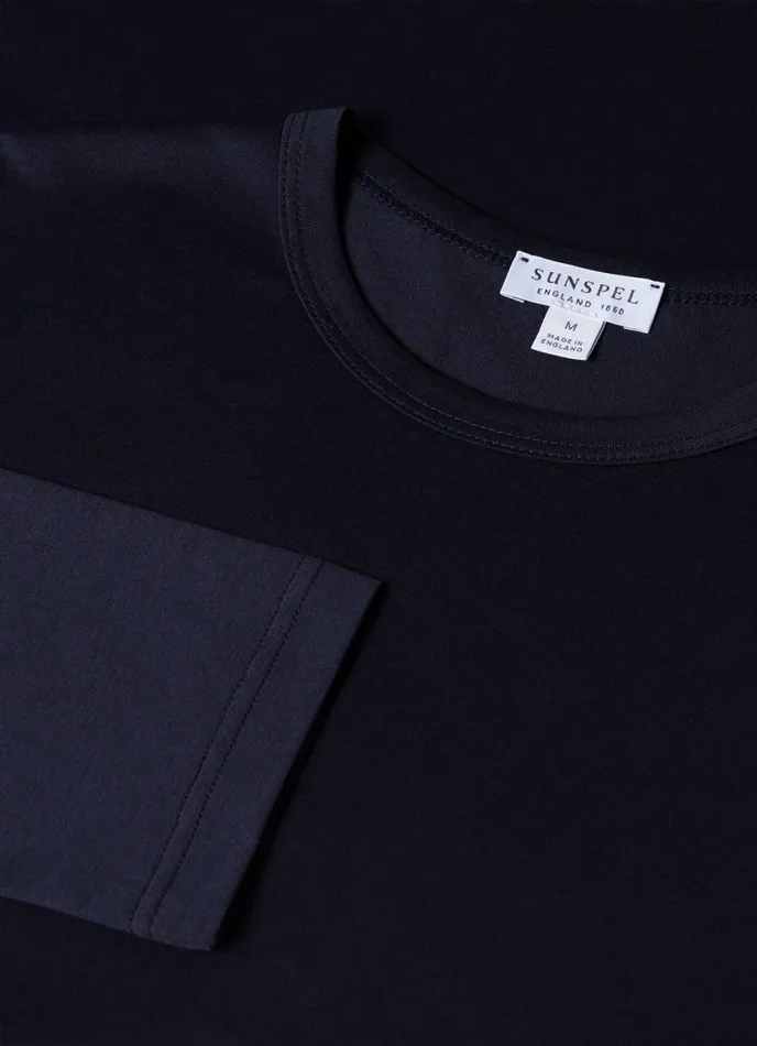Long Sleeve Classic Tshirt Navy Men SUNSPEL Tshirts