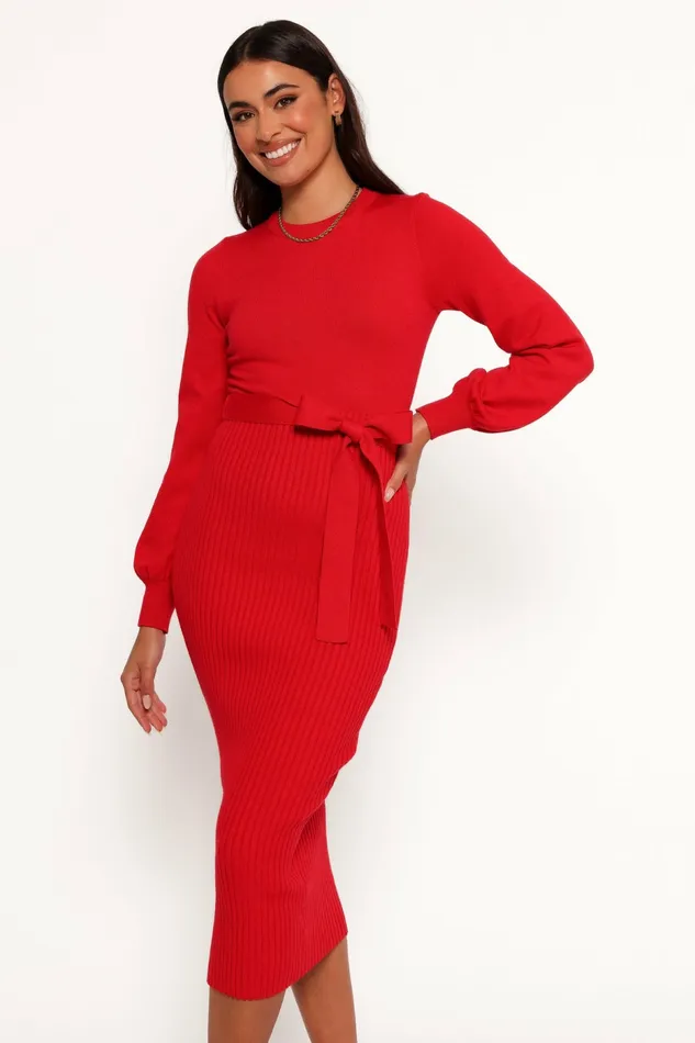 Long Sleeve Dresses Helena Dress Red 8211 Petal and Pup Women