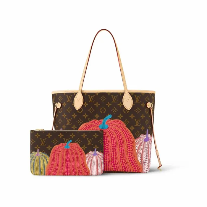 Louis Vuitton LV X YK Neverfull MM M46468 Pumpkin Print 8211 Louis Vuitton Handbag Store Women Louis Vuitton Neverfull Bag