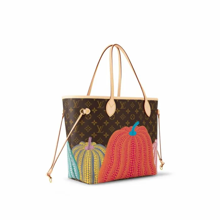Louis Vuitton LV X YK Neverfull MM M46468 Pumpkin Print 8211 Louis Vuitton Handbag Store Women Louis Vuitton Neverfull Bag