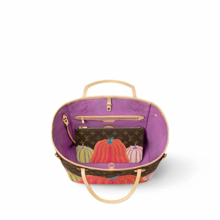 Louis Vuitton LV X YK Neverfull MM M46468 Pumpkin Print 8211 Louis Vuitton Handbag Store Women Louis Vuitton Neverfull Bag