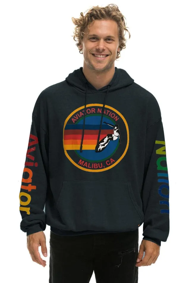 Malibu Relaxed Pullover Hoodie 8211 Charcoal WomenMen Aviator Nation Hoodies