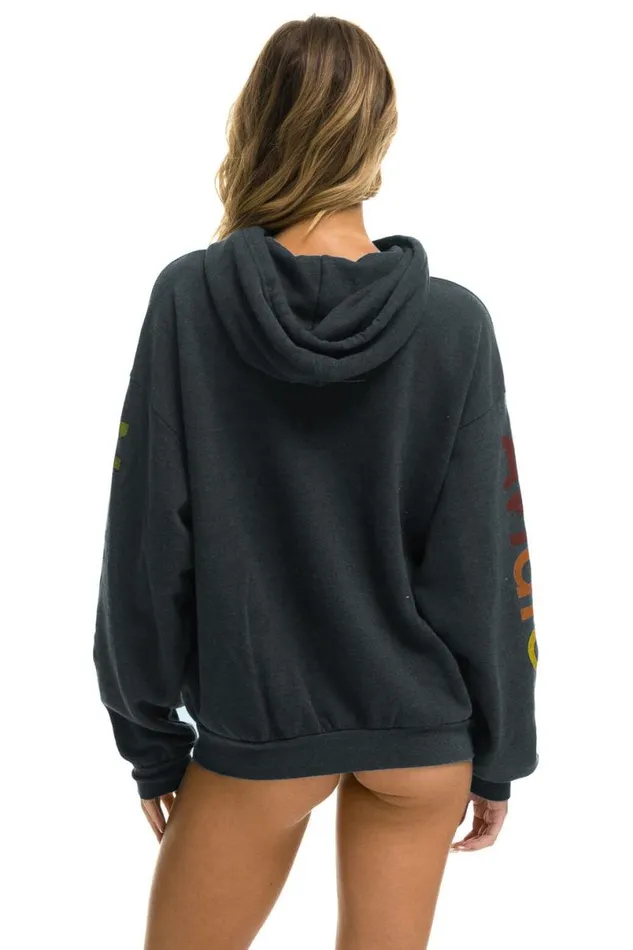 Malibu Relaxed Pullover Hoodie 8211 Charcoal WomenMen Aviator Nation Hoodies