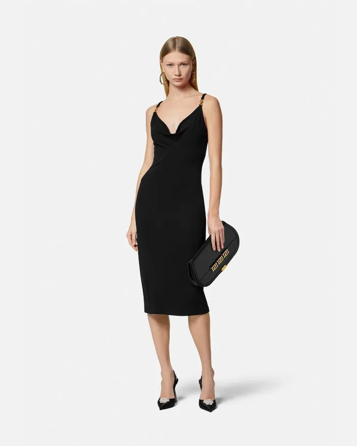 Medusa 03995 Midi Dress Black Women Versace Dresses
