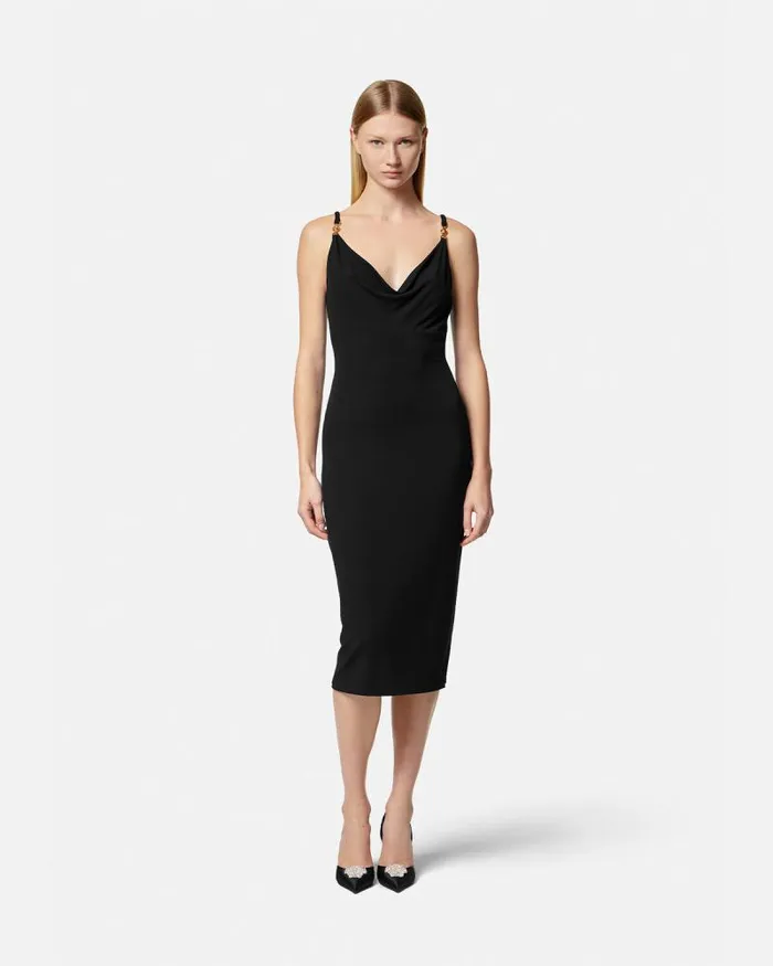Medusa 03995 Midi Dress Black Women Versace Dresses
