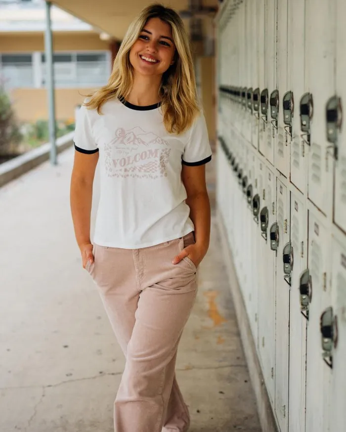 Meet Me There Ringer Tee 8211 Star White Womens Volcom Tops