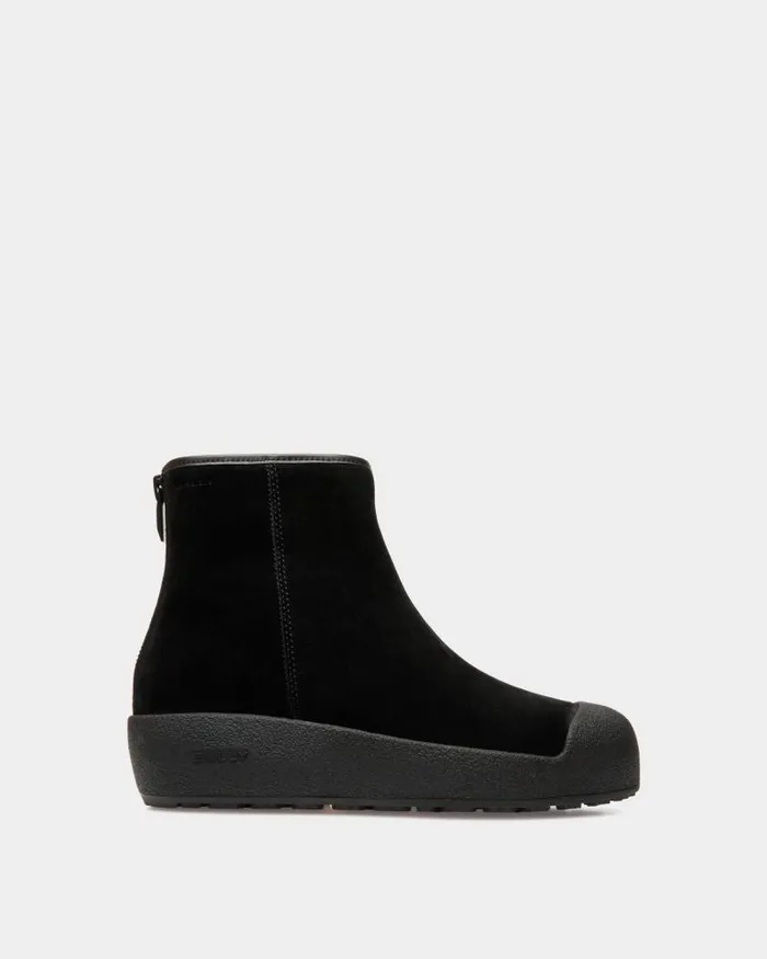 Men Bally Boots and Ankle Boots Bally Curling Bootie In Black Suede Black