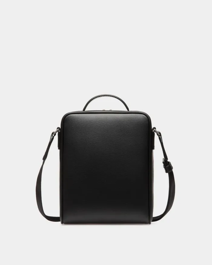 Men Bally Messenger Bags Mythos Crossbody Bag In Black Recycled Leather Black Men Bally Messenger Bags Mythos Crossbody Bag In Black Recycled Leather Black