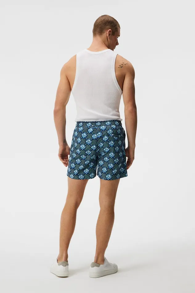 Men Banks Diamond JL Swim Trunks Estate Blue JLindeberg Swim Shorts