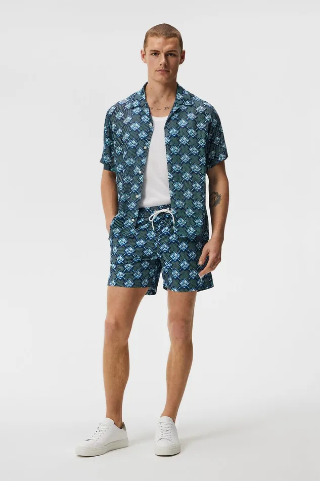 Men Banks Diamond JL Swim Trunks Estate Blue JLindeberg Swim Shorts