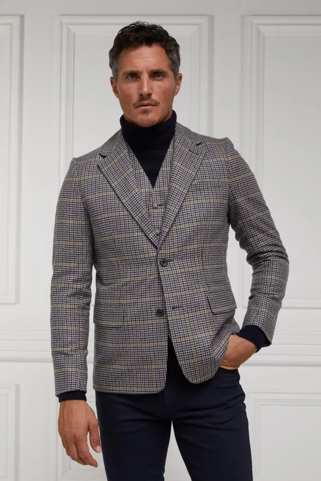 Men Blazers Holland Cooper The Single Breasted Blazer Prince Of Wales Navy Men Blazers Holland Cooper The Single Breasted Blazer Prince Of Wales Navy