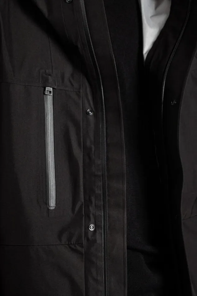 Men GoreTex 3L Hooded Parka Jacket Black Norse Projects Outerwear