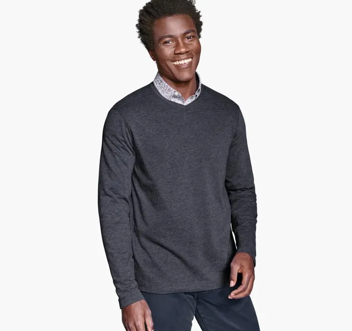 Men Johnston and Murphy Sweaters and Knits Knit VNeck Navy