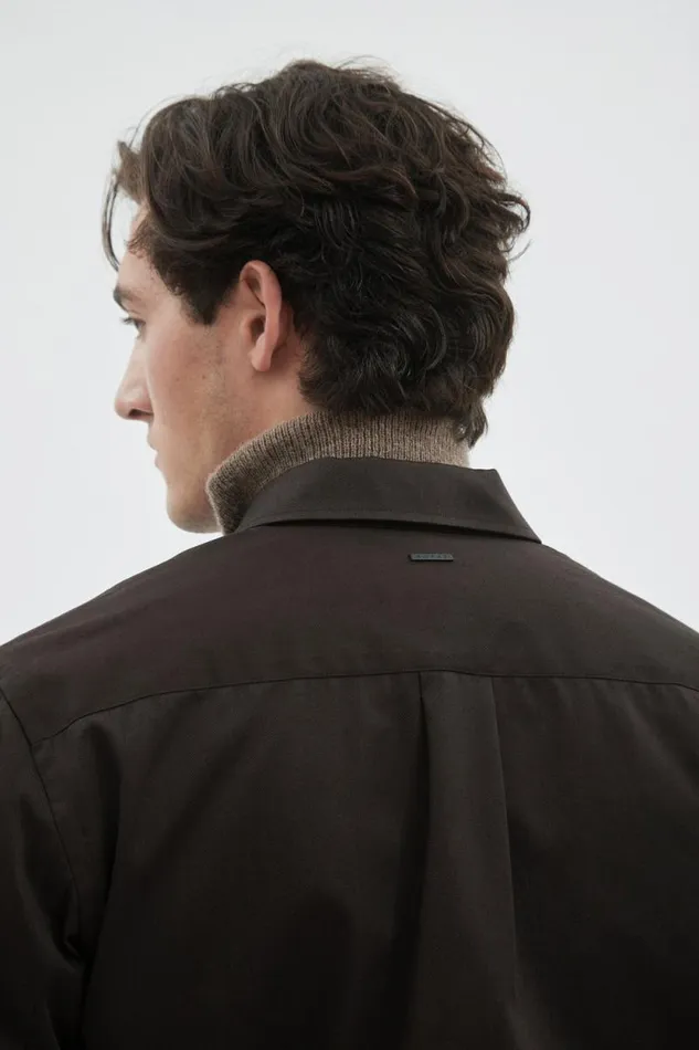 Men Ulrik Gabardine Overshirt Espresso Norse Projects Overshirts