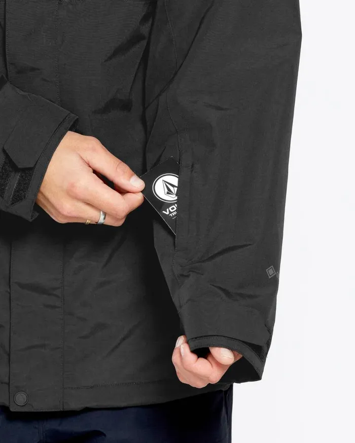 Mens L Insulated GoreTex Jacket 8211 Black Mens Volcom Jackets