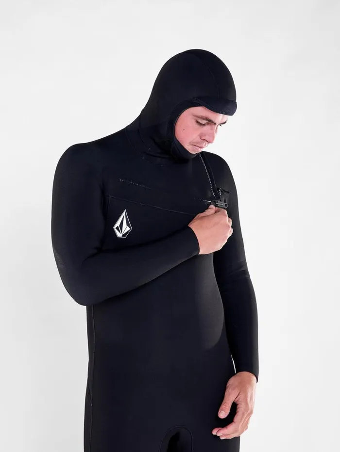 Mens Modulator 543mm Hood Chestzip Fullsuit 8211 Black Mens Volcom Wetsuits