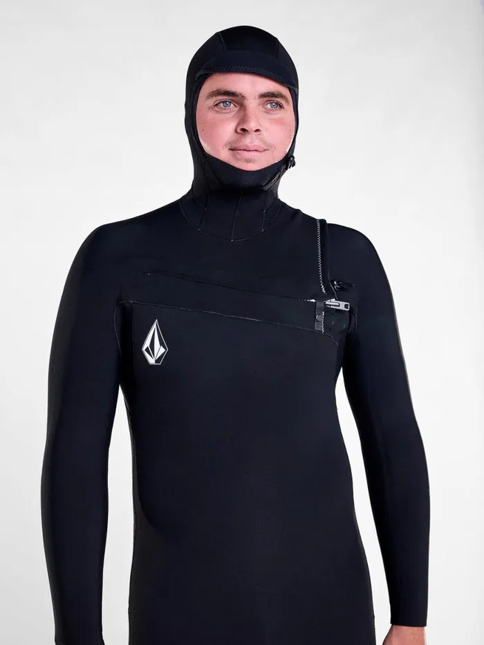 Mens Modulator 543mm Hood Chestzip Fullsuit 8211 Black Mens Volcom Wetsuits