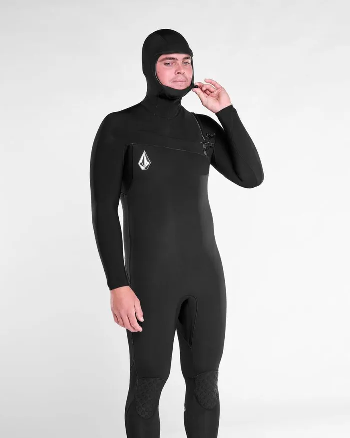 Mens Modulator 543mm Hood Chestzip Fullsuit 8211 Black Mens Volcom Wetsuits