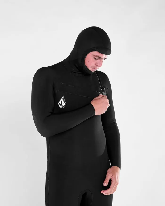 Mens Modulator 543mm Hood Chestzip Fullsuit 8211 Black Mens Volcom Wetsuits