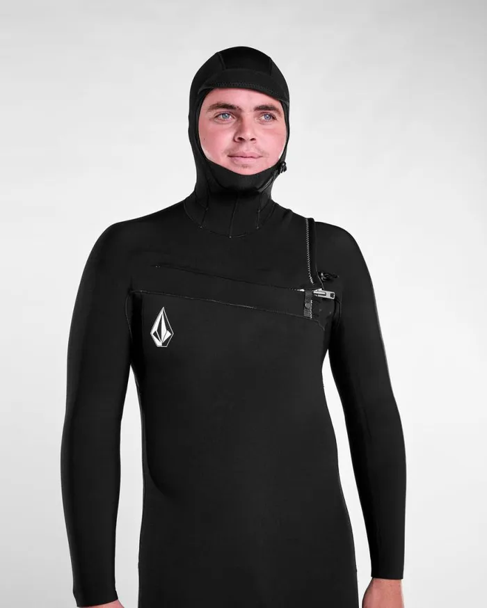 Mens Modulator 543mm Hood Chestzip Fullsuit 8211 Black Mens Volcom Wetsuits