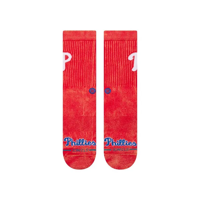 Mlb X Stance 2024 Fade Crew Socks Fade Phillies 8211 Red MenWomen Stance Crew