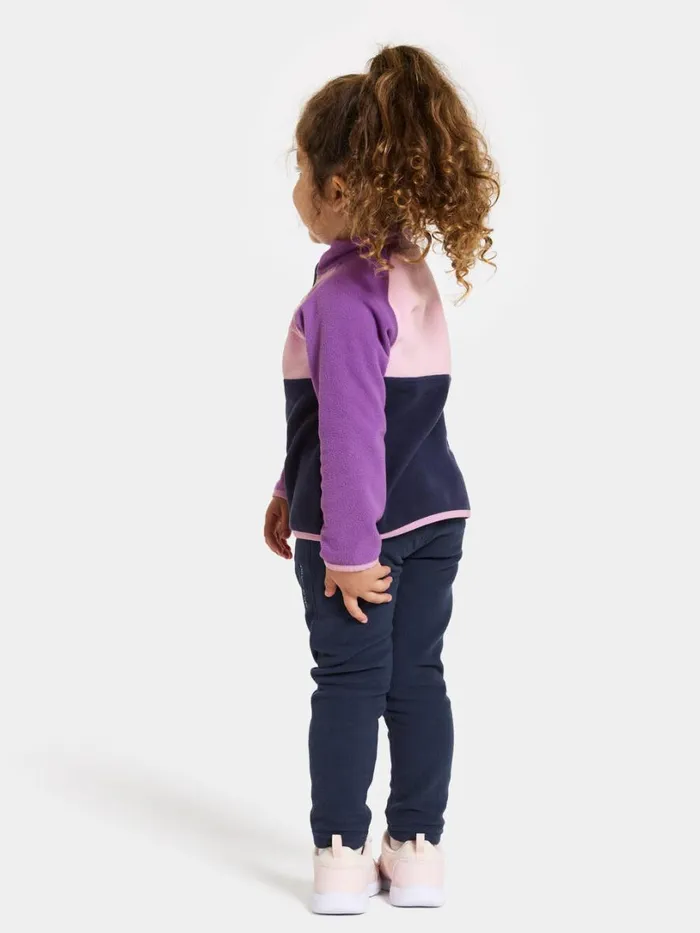 Monte Kids039 Half Button Tulip Purple Kids Didriksons Fleece and Midlayers