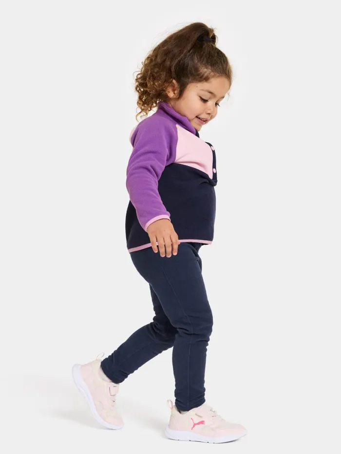 Monte Kids039 Half Button Tulip Purple Kids Didriksons Fleece and Midlayers