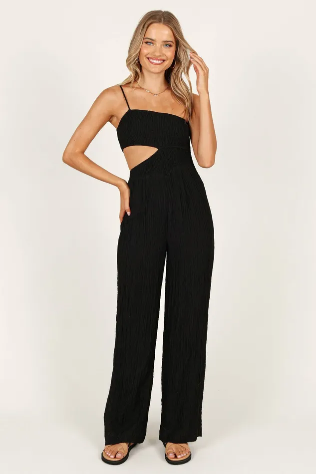 Norah Jumpsuit Black Jumpsuits and Rompers Petal and Pup Women