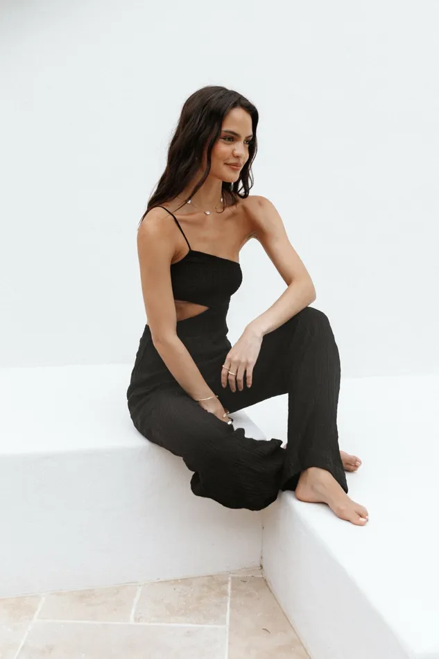 Norah Jumpsuit Black Jumpsuits and Rompers Petal and Pup Women