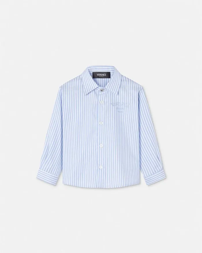 Oxford Striped Baby Shirt White Children Versace Clothing