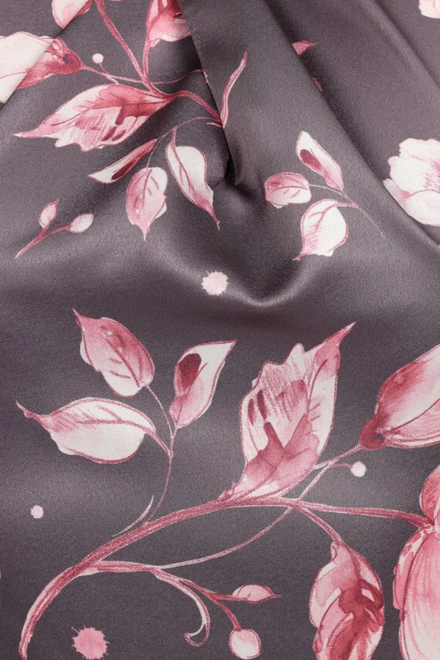 Petal and Pup Satin Dresses Women Mila Halterneck Maxi Dress Steel Gray Floral
