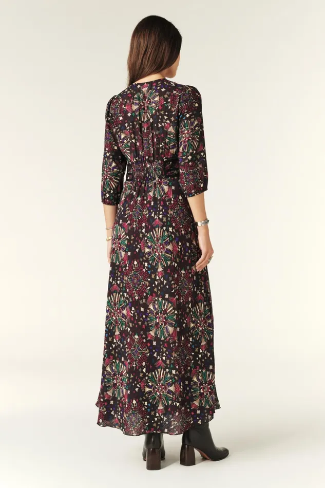 Printed Maxi Dress Fazia Beige Women Baandsh Dresses