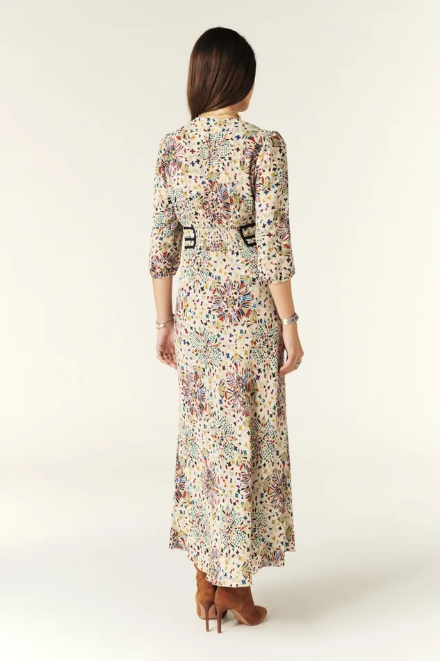 Printed Maxi Dress Fazia Beige Women Baandsh Dresses