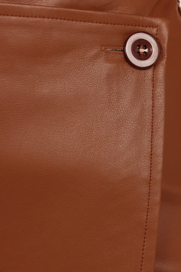 Rebecca Faux Leather Mini Skirt Camel Women Skirts Petal and Pup