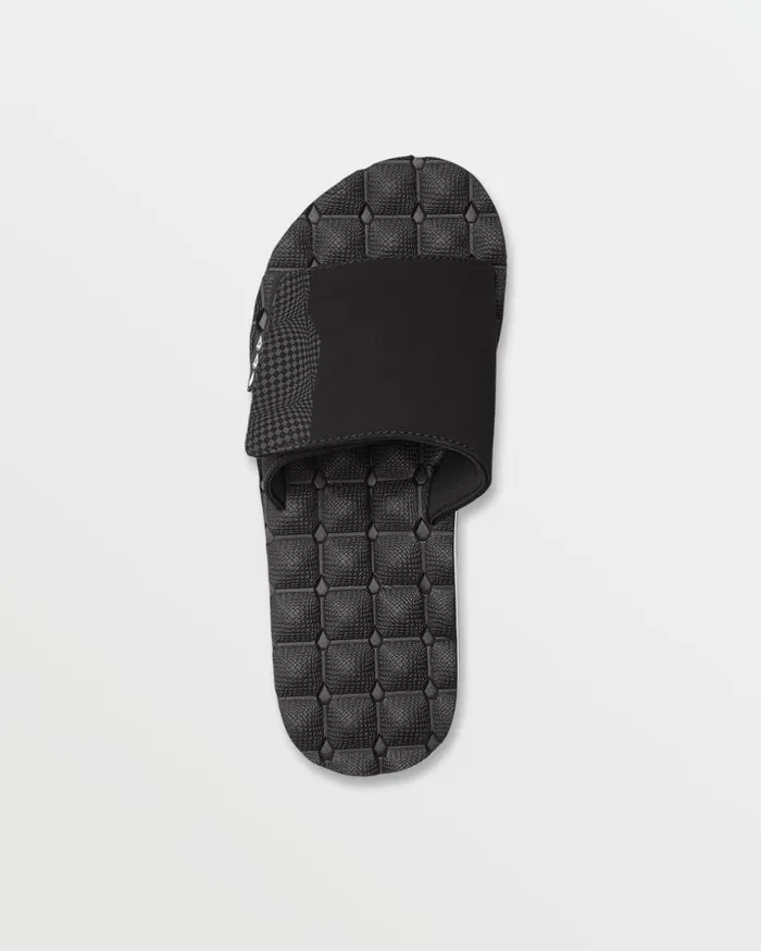 Recliner Slides 8211 Black White Mens Volcom Sandals
