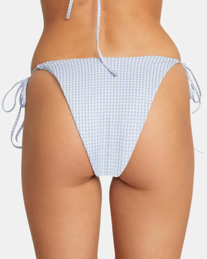 RVCA Bikini Bottoms Gingham Reversible Tie French Bikini Bottoms Ash Blue 8211 Women