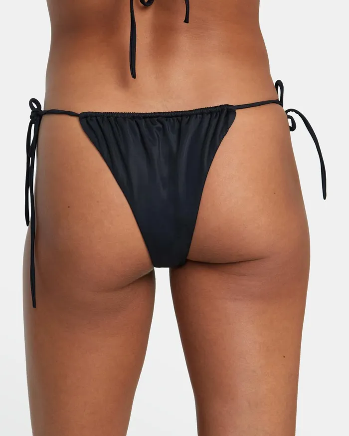 RVCA Bikini Bottoms Solid Tie Skimpy Bikini Bottoms Black 8211 Women