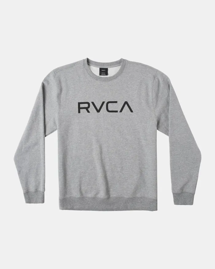 RVCA Hoodies Sweatshirts Big RVCA Crewneck Sweatshirt Athletic Heather 8211 Men