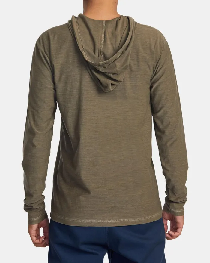 RVCA Long Sleeves PTC Stripe Hoodie Mushroom 8211 Men