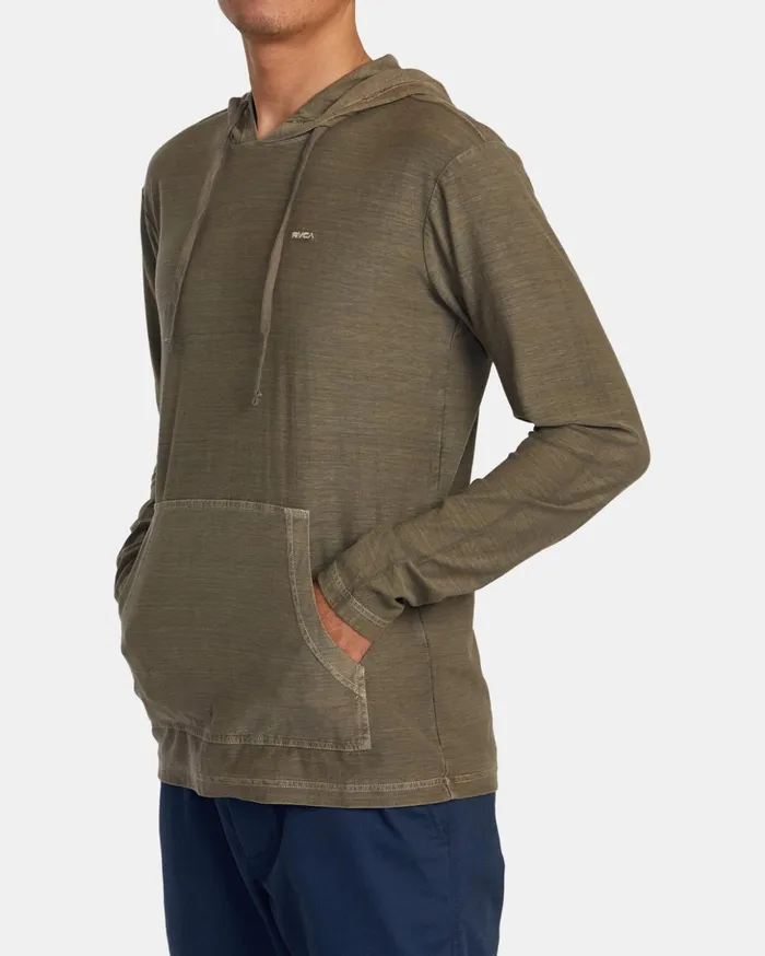 RVCA Long Sleeves PTC Stripe Hoodie Mushroom 8211 Men